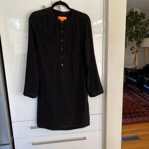 Black 100% Silk Joe Fresh Tunic/Shirt Dress Sz XS